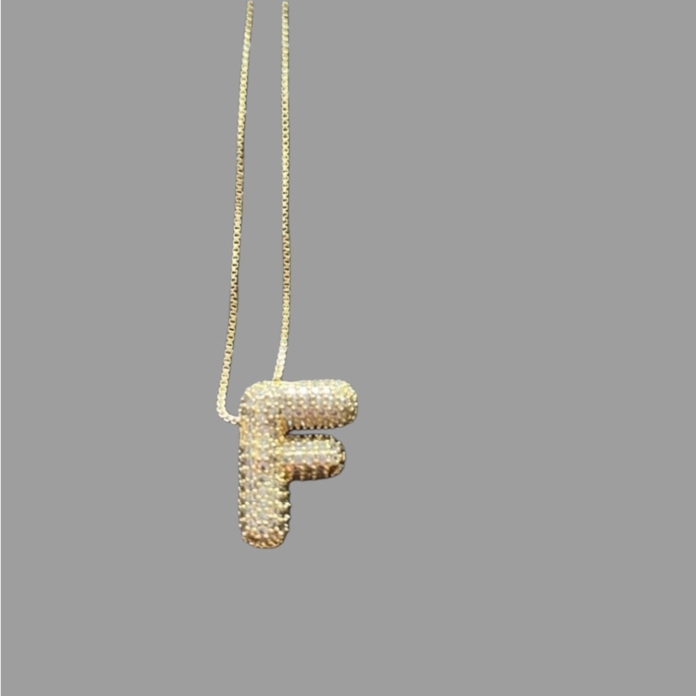 Initial F Gold Necklace
